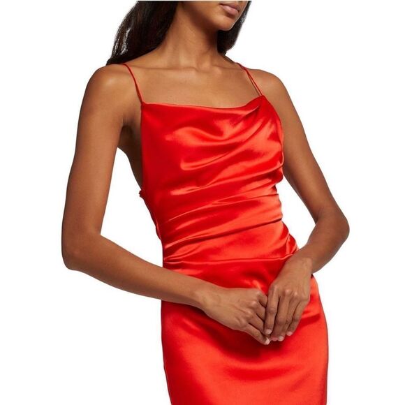 Alice + Olivia Vista Satin Asymmetric Dress size 2 - Picture 4 of 12